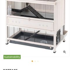 Rabit/Guinea pig indoor cage (used) with 10kg bag of  hay