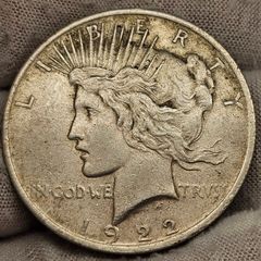 USA United States Silver 1922 1 Dollar  Peace Dollar