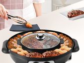BRAND NEW 2 in 1 Electric Hot Pot BBQ Grill 2200W Multifunction Portable Home Non-Stick Split Pot Smokeless Skillet Barbecue Pan