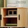 Bedside Table, Nordic Side Table with Roller Shutter Style Sliding Doors and Metal Legs for Bedroom, Living Room, Oak Tone Image 5