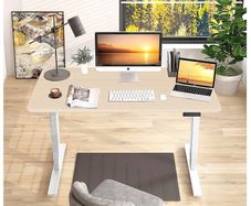 Desk Sit Stand - BRAND NEW - DUAL Motors - Zoom - Electric Office Desk - WFH - 1400mm x 700mm Oak finish Worktop - Gaming - School - no offers
