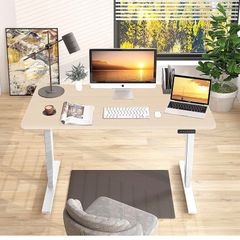 Desk Sit Stand - BRAND NEW - DUAL Motors - Zoom - Electric Office Desk - WFH - 1400mm x 700mm Oak finish Worktop - Gaming - School - no offers