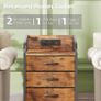 Bedside Table Cabinet with Drawers and Charging Station, Small Nightstand for Bedroom, Storage Chest of Drawers for Living Room, Hallway, Entryway, Rustic Brown Image 5