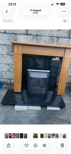 fire place never used heart back and surround