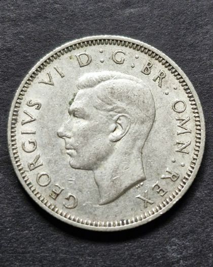 1946 United Kingdom 1 Shilling - George Vl silver coin