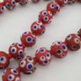 Antique Venetian Style Blue Eyes Red Glass & venetian WhiteHeart Glass Beads Necklace Image 4