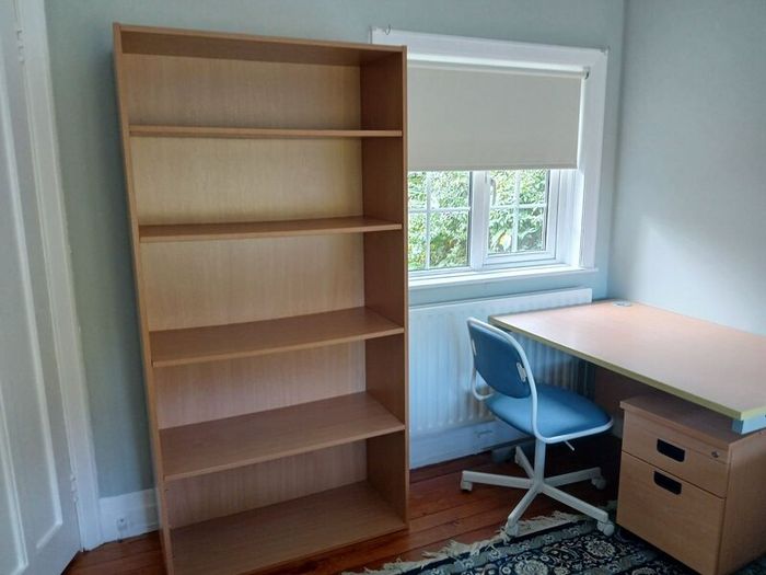 2 x Desks and shelving unit