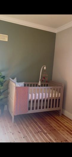 Cot, Mattress, Mattress Protector, Cot Mobile & 2 Cot Sheets