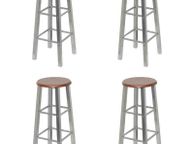 main image for ad Bar Stools 4 pcs Silver and Brown MDF - Free Delivery Nationwide