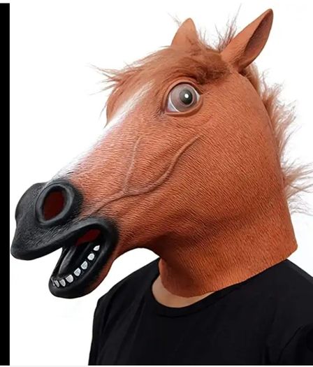 Rubber novelty Halloween Horse mask.