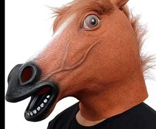 Rubber novelty Halloween Horse mask.