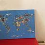 Canvas Map of World Largs 80cm x 60cm kids room Image 6