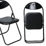 Folding Chair Padded Paris Faux Leather Chair Home Office Dining (1 X Chair, Black) Image 9