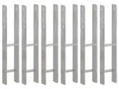 Fence Anchors 6 pcs Silver 10x6x60 cm Galvanised Steel