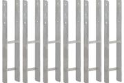 Fence Anchors 6 pcs Silver 10x6x60 cm Galvanised Steel
