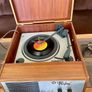 Vintage Mid Century Rare PYE Playboy Portable Vinyl Record Player in Teak Case Faulty Image 5