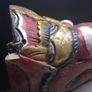 Vintage Hand Carved Painted Wooden Bird Demon Mask Folk Art 33cm Image 7