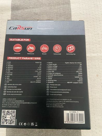 Portable Automobile Air Compressor Digital Tire Inflation Pump LED Lamp Tire Compression Pump Compressor For Car 12v