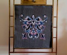 Art noveau brass firescreen & fireside set