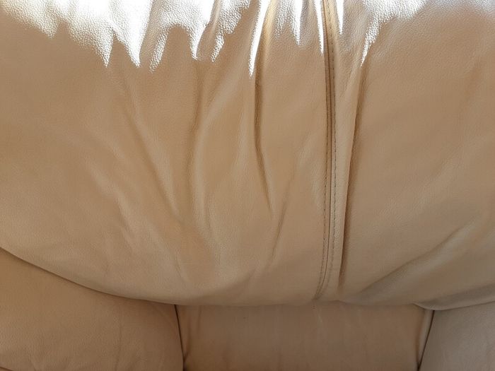 Cream Italian Leather Armchair
