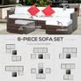6 Piece Rattan Corner Sofa Set with Cushions Image 6