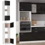 Microwave Cabinet High Gloss Black 60x57x207 cm Chipboard Image 4