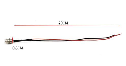 Car LED Indicator Light Bulb 8mm 12V Red Waterproof Round Side Marker Lamp Dash Panel Signal Lights
