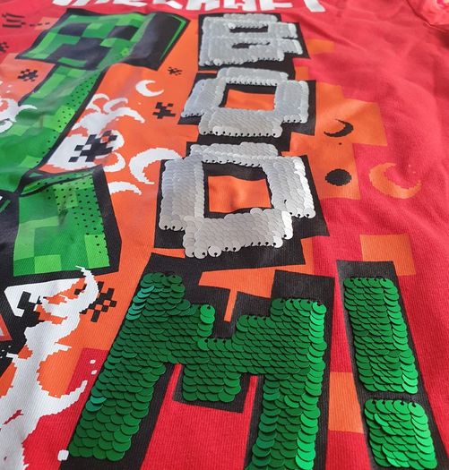 New Tags Minecraft  Tshirt Fantastic Reverse Sequin Boy/girl  Age 12/13 Yrs