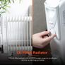 2000W 9-Fin Oil Filled Radiator with 3 Power Settings and Adjustable Timer, White Image 3