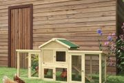 Large Chicken Coop with Run Backyard Hen House Poultry Coops Cages with Nesting Box Wooden 204 x 85 x 93cm