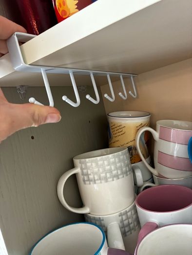 Pair of cupboard cup hooks