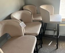 4 x Cream Dusty pink Velvet Bar Stools Excellent Condition