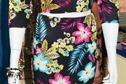 Boohoo Bodycon Hettie Vibrant Multi Colour Floral Print 2 Piece Skirt and Crop Top Set