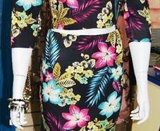 Boohoo Bodycon Hettie Vibrant Multi Colour Floral Print 2 Piece Skirt and Crop Top Set