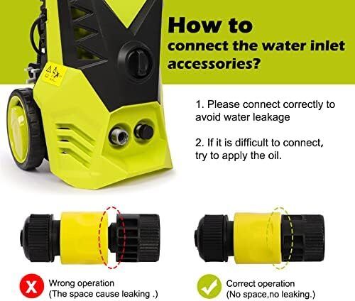 2000W Pressure Washer, 150Bar 450L/H Portable Jet Washer Pressure Washers with Patio Cleaner, High Power Washing Machine Cleaner for Deep Cleaning Tools for Cars Patio Driveway Home Use