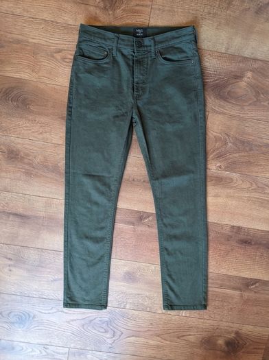 MS Mens Slim Fit Stretch Cotton Chinos - Deep Forest Green (W30 / L29)