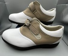 FootJoy AQL UK 8 EU 42 Spikeless Golf Shoes Womens White Leather Hook Loop Strap