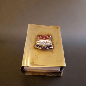 Vintage 1950s "Peerage" Brass Cambridge Crested Matchbox Sleeve