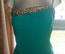 Marine green padded swimsuit size UK20 EU48 Cup DD Perfect condition Postage included