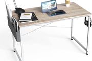 Writing Computer Desk, Office Work Desk for student and worker, Laptop Table with Storage Bag and Headphone Hook,Modern Simple Style Desks for Bedroom, Home, Office(80x50x75cm)