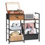 End Table with Vinyl Storage, 4 Tier Vinyl Record Storage, Side Table with Open Shelves, Turntable Stand for Living Room, Media Room, Rustic Brown Image 6