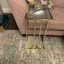Gold glass top side table Image 2