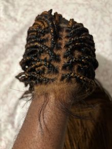 Wig- Brown 30 inches 360 ear to ear frontal knotless braided wig