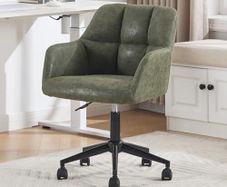 Office Chair PU Leather 360 Rotatable Height Adjustable Green