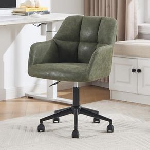Office Chair PU Leather 360 Rotatable Height Adjustable Green