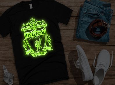 Liverpool t-shirt glow in the dark t-shirt liverpool glow in the dark logo shirt