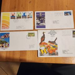 4 FIRST DAY COVERS. See photos.  In good condition.