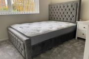 Luxury Gray Double bed And Mattress