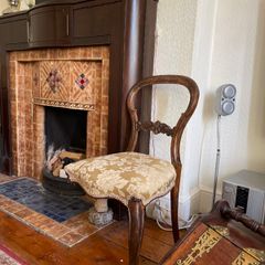 Antique French polished oak chair