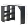 Bar Table with Moveable Shelf Black 138x40x120 cm Image 6